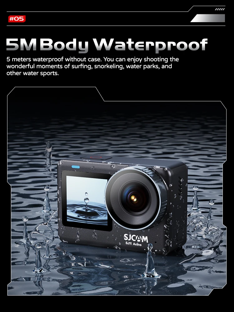 Active Action Camera 4K 2.33″ Touch Screen Waterproof 5G WiFi Active HDR Video Action Cam Camera Sport