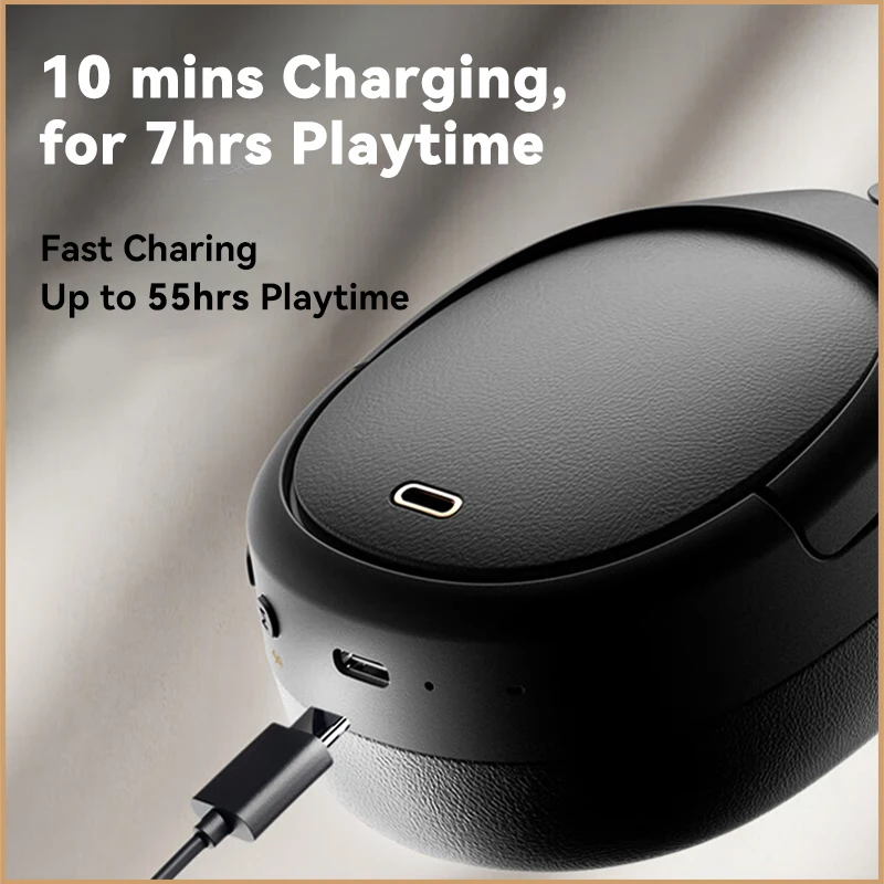 Active Noise Cancelling Wireless Headphones Bluetooth 5.3 Headset Hi-Res Wireless 55hrs Playback 4 Microphones Active Noise Cancelling Wireless Headphones Bluetooth 5.3 Headset Hi-Res Wireless 55hrs Playback 4 Microphones