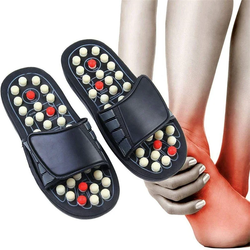 Acupoint Massage Slippers For Men Women Sandals Feet Chinese Acupressure Therapy Medical Rotating Foot Massager Shoes