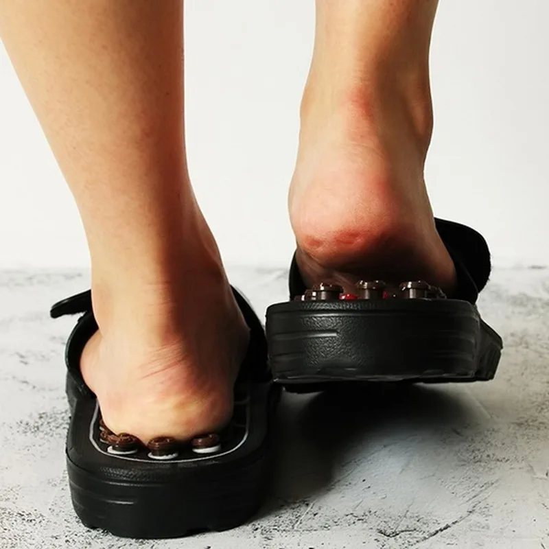 Acupoint Massage Slippers For Men Women Sandals Feet Chinese Acupressure Therapy Medical Rotating Foot Massager Shoes