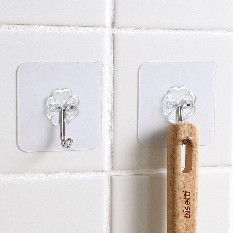 Adhesive Wall Hooks Transparent Hooks (10pcs.) Adhesive Wall Hooks Transparent Hooks (10pcs.)