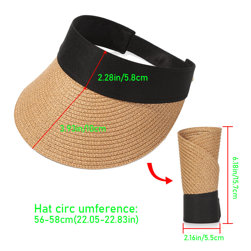 Adjustable Adult Size Straw Sun Visor Adjustable Adult Size Straw Sun Visor