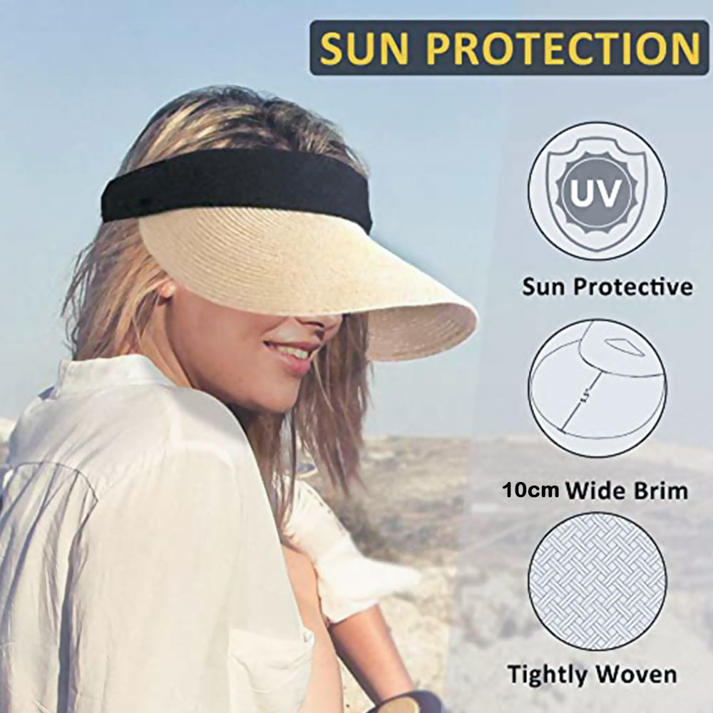 Adjustable Adult Size Straw Sun Visor Adjustable Adult Size Straw Sun Visor