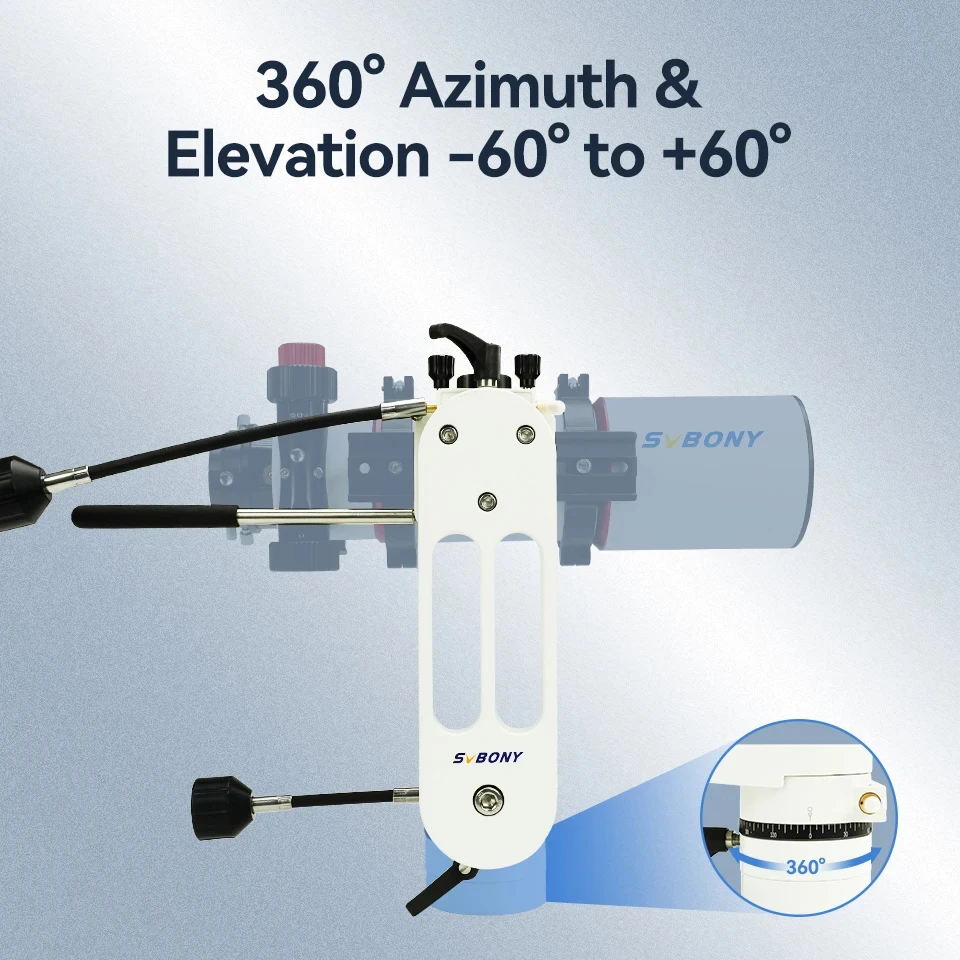 Adjustable Angle Altazimuth Telescope Mount Without Tripod with Variable Speed Gear CNC Hollow Structure Adjustable Angle Altazimuth Telescope Mount Without Tripod with Variable Speed Gear CNC Hollow Structure