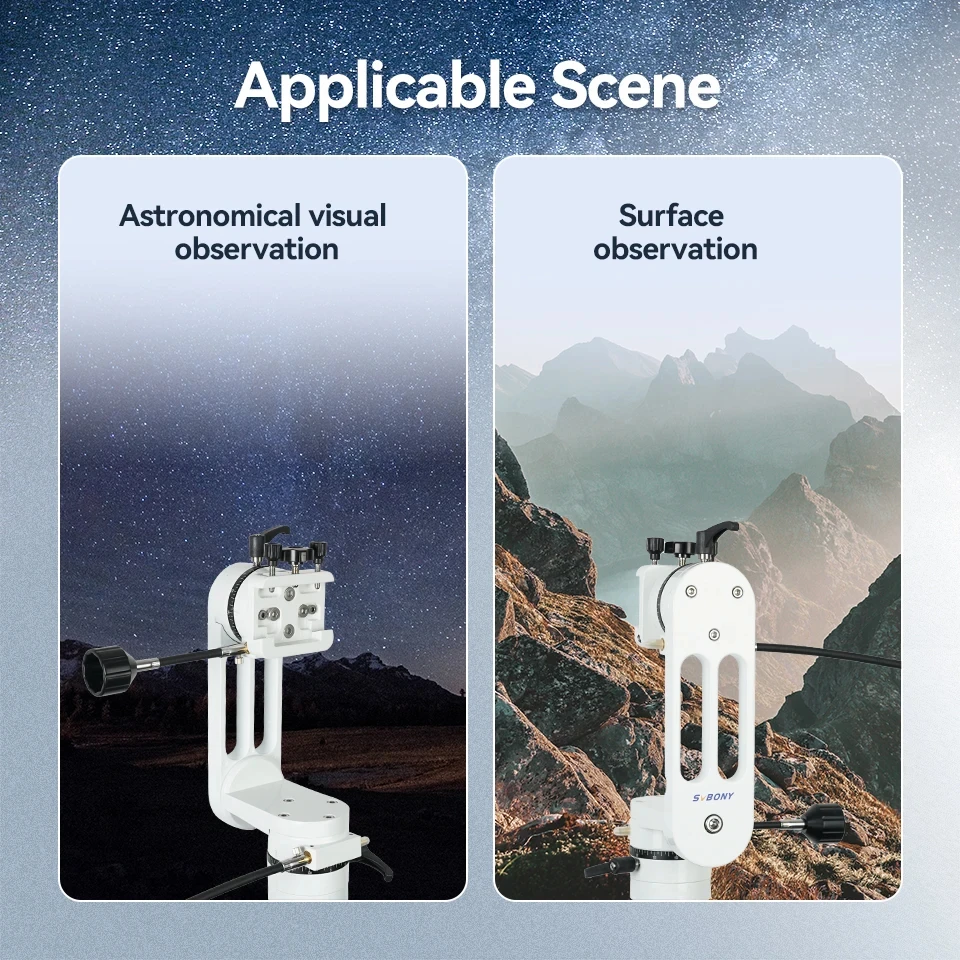 Adjustable Angle Altazimuth Telescope Mount Without Tripod with Variable Speed Gear CNC Hollow Structure Adjustable Angle Altazimuth Telescope Mount Without Tripod with Variable Speed Gear CNC Hollow Structure