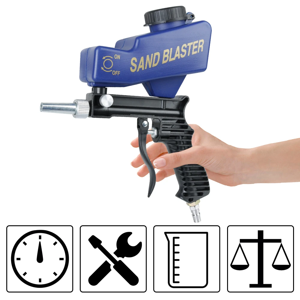 Adjustable Blasting Machine Gravity Sandblasting Gun Pneumatic Sandblasting Set Rust Blasting Device Pneumatic Blasting