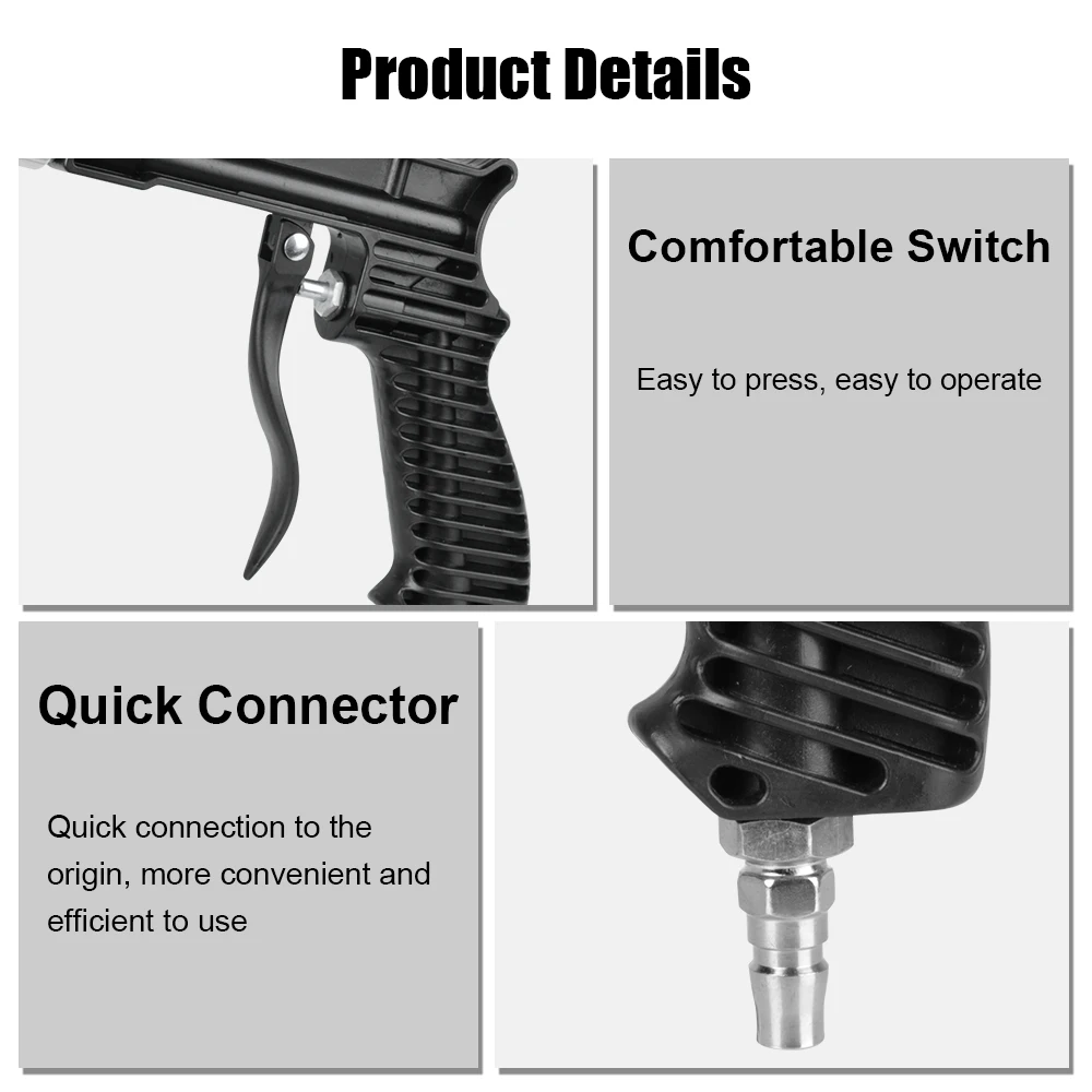 Adjustable Blasting Machine Gravity Sandblasting Gun Pneumatic Sandblasting Set Rust Blasting Device Pneumatic Blasting