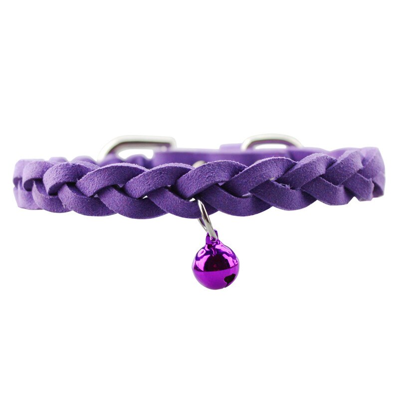 Adjustable Braided Dog Collar with Bell
