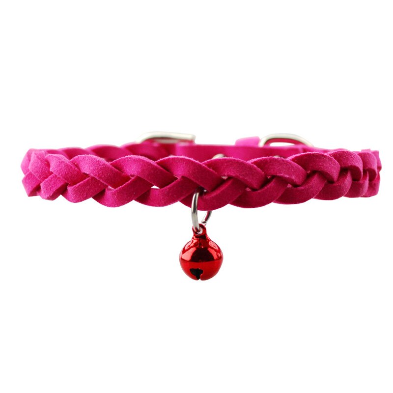 Adjustable Braided Dog Collar with Bell