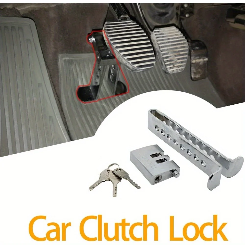 Adjustable Brake Pedal Lock with 2 Keys – Heavy Duty Stainless Steel 8-Hole Anti-Theft for Vehicles, Universal Security Adjustable Brake Pedal Lock with 2 Keys – Heavy Duty Stainless Steel 8-Hole Anti-Theft for Vehicles, Universal Security