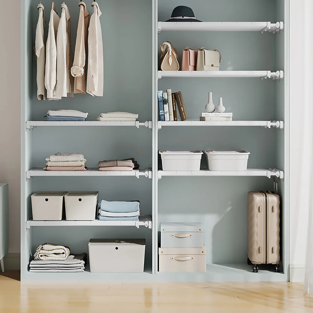 Adjustable Closet Organizer Kitchen Storage Shelves Space Saving Wardrobe Wall Mounted Rack Home Appliance Cabinet Adjustable Closet Organizer Kitchen Storage Shelves Space Saving Wardrobe Wall Mounted Rack Home Appliance Cabinet