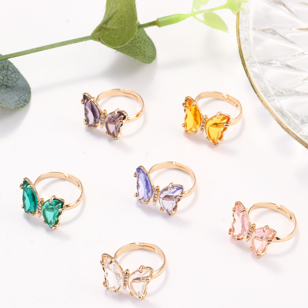 Adjustable Colorful Crystal Butterfly Ring Adjustable Colorful Crystal Butterfly Ring