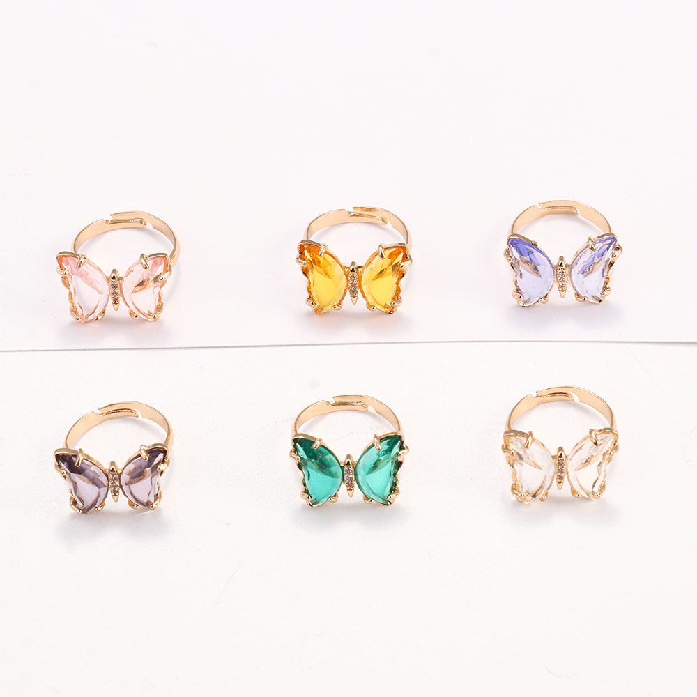 Adjustable Colorful Crystal Butterfly Ring Adjustable Colorful Crystal Butterfly Ring