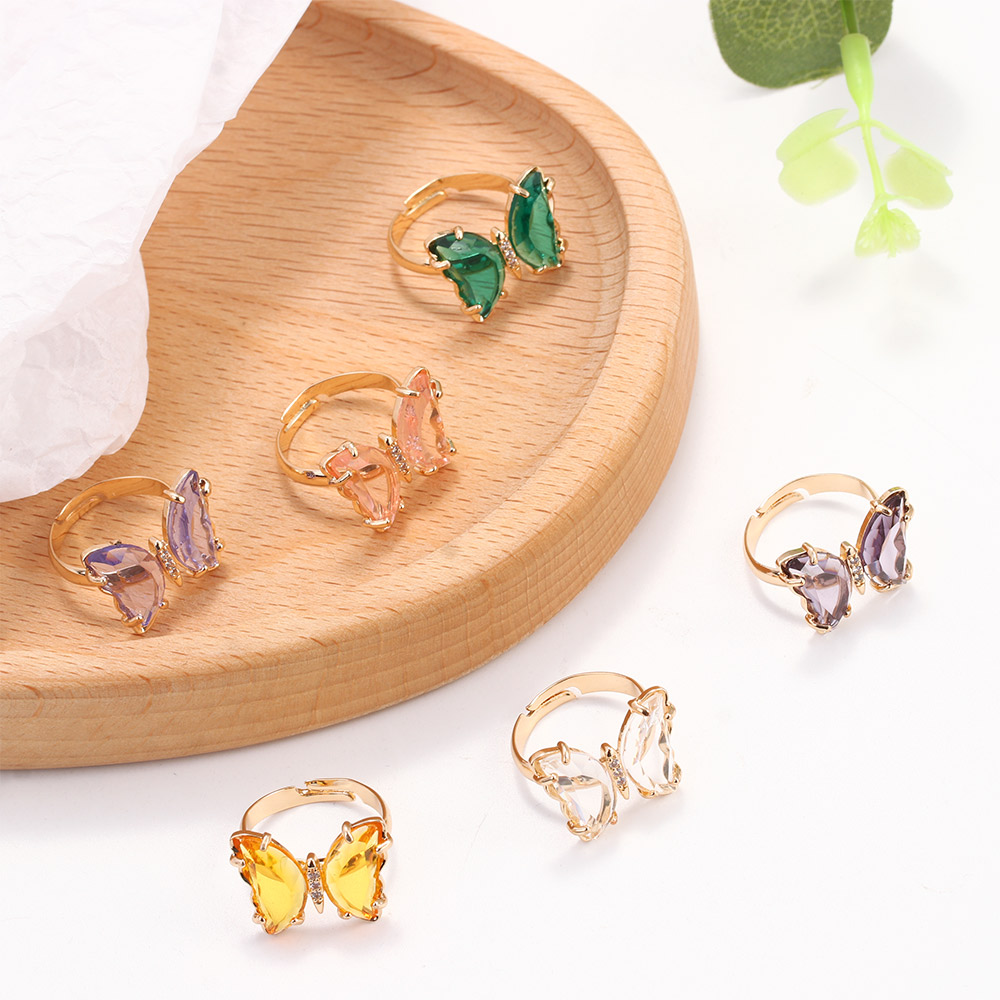 Adjustable Colorful Crystal Butterfly Ring Adjustable Colorful Crystal Butterfly Ring