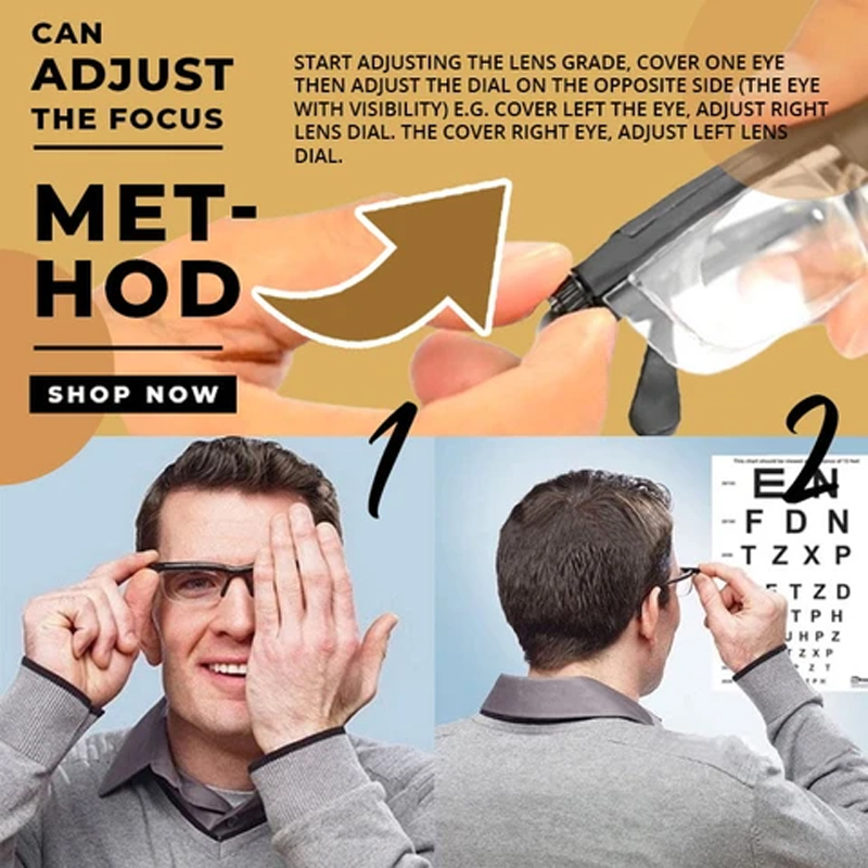 Adjustable Diopters Reading Glasses -3 To +6 Strength Myopia Glasses Reading Glasses TR90 Adjustable Focal Length