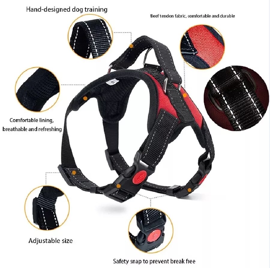Adjustable Dog Harness Durable Reflective Pet Dog Harness For Dogs Pet Walking Harness For Small Medium Large Pets Adjustable Dog Harness Durable Reflective Pet Dog Harness For Dogs Pet Walking Harness For Small Medium Large Pets
