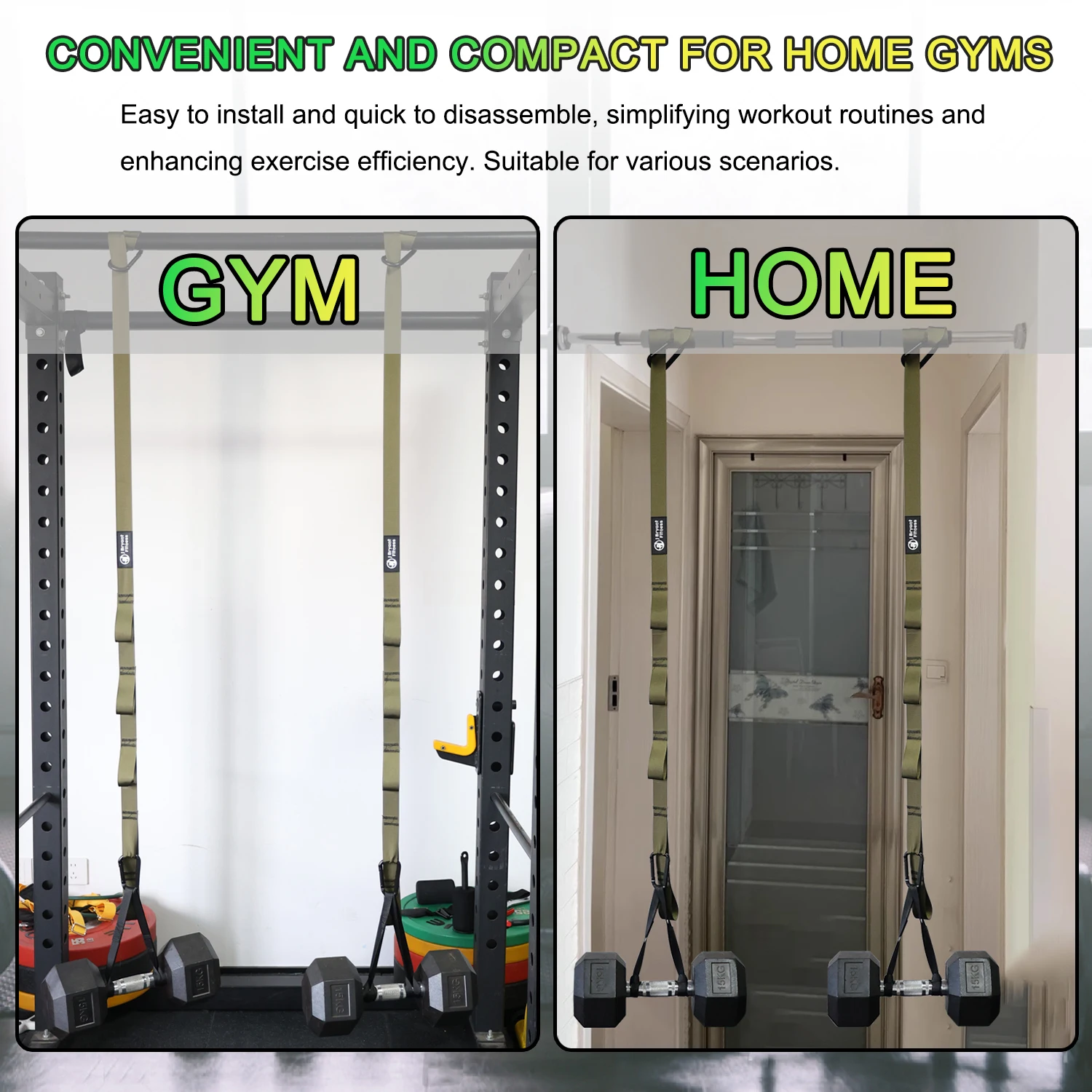 Adjustable Dumbbell Spotter Straps for Barbell Rack Attachment Chest Bench Press Hanging Dumbbells Safety Hanger Straps Adjustable Dumbbell Spotter Straps for Barbell Rack Attachment Chest Bench Press Hanging Dumbbells Safety Hanger Straps