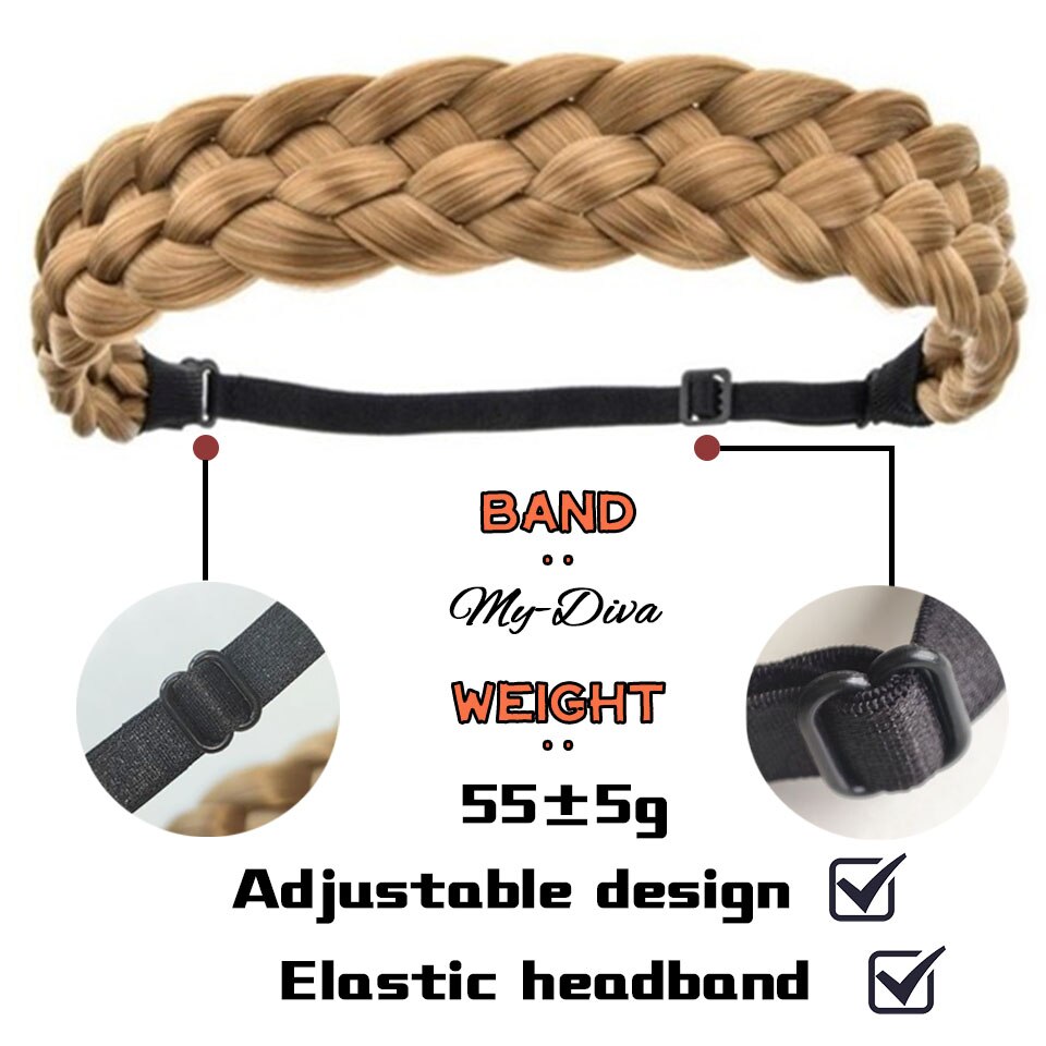 Adjustable Fake Braided Hair Headband Adjustable Fake Braided Hair Headband