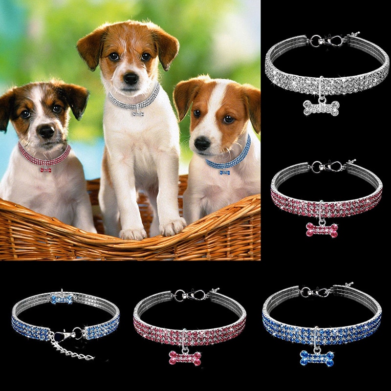 Adjustable Fancy Rhinestone Dog Collar