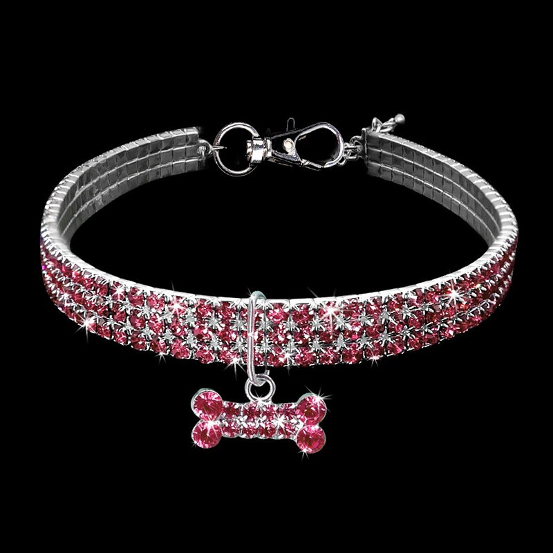 Adjustable Fancy Rhinestone Dog Collar