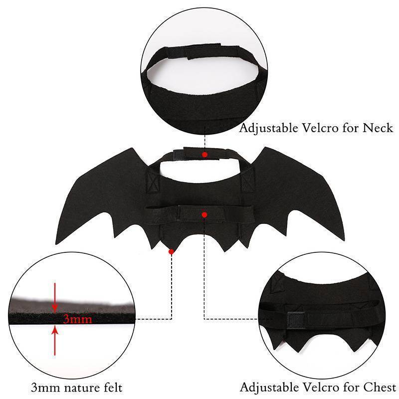 Adjustable Felt Bat Wings Cat Costume