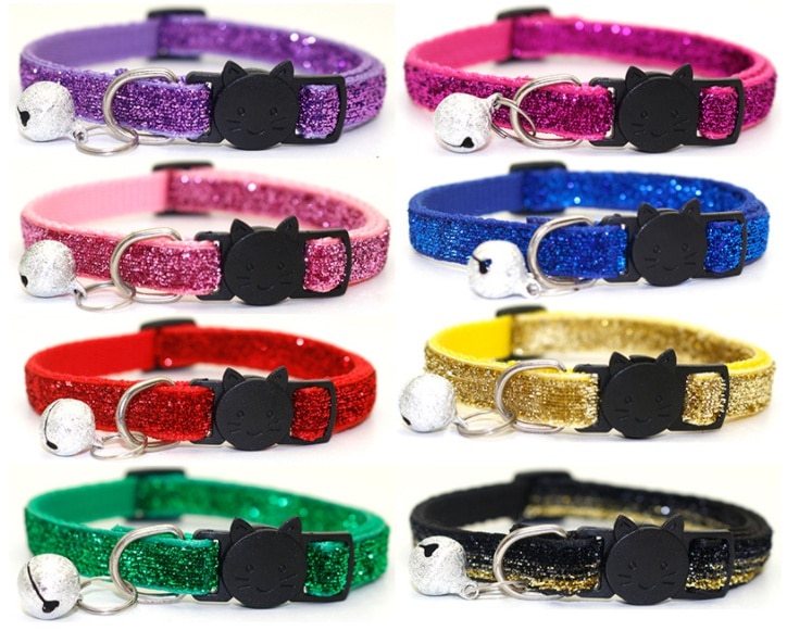 Adjustable Glitter Cat Bell Collar Adjustable Glitter Cat Bell Collar