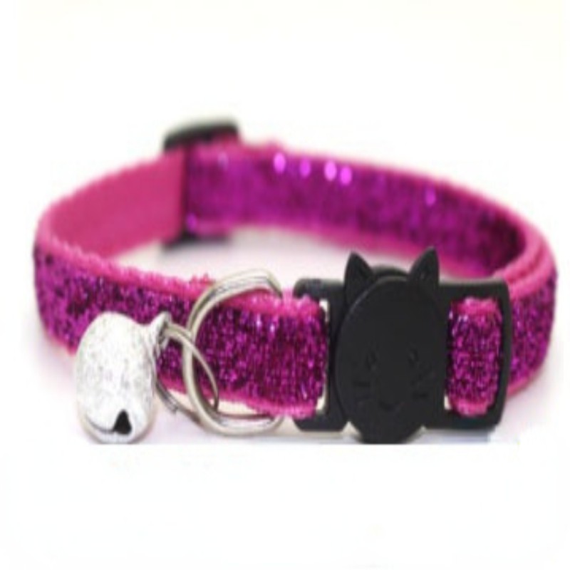 Adjustable Glitter Cat Bell Collar