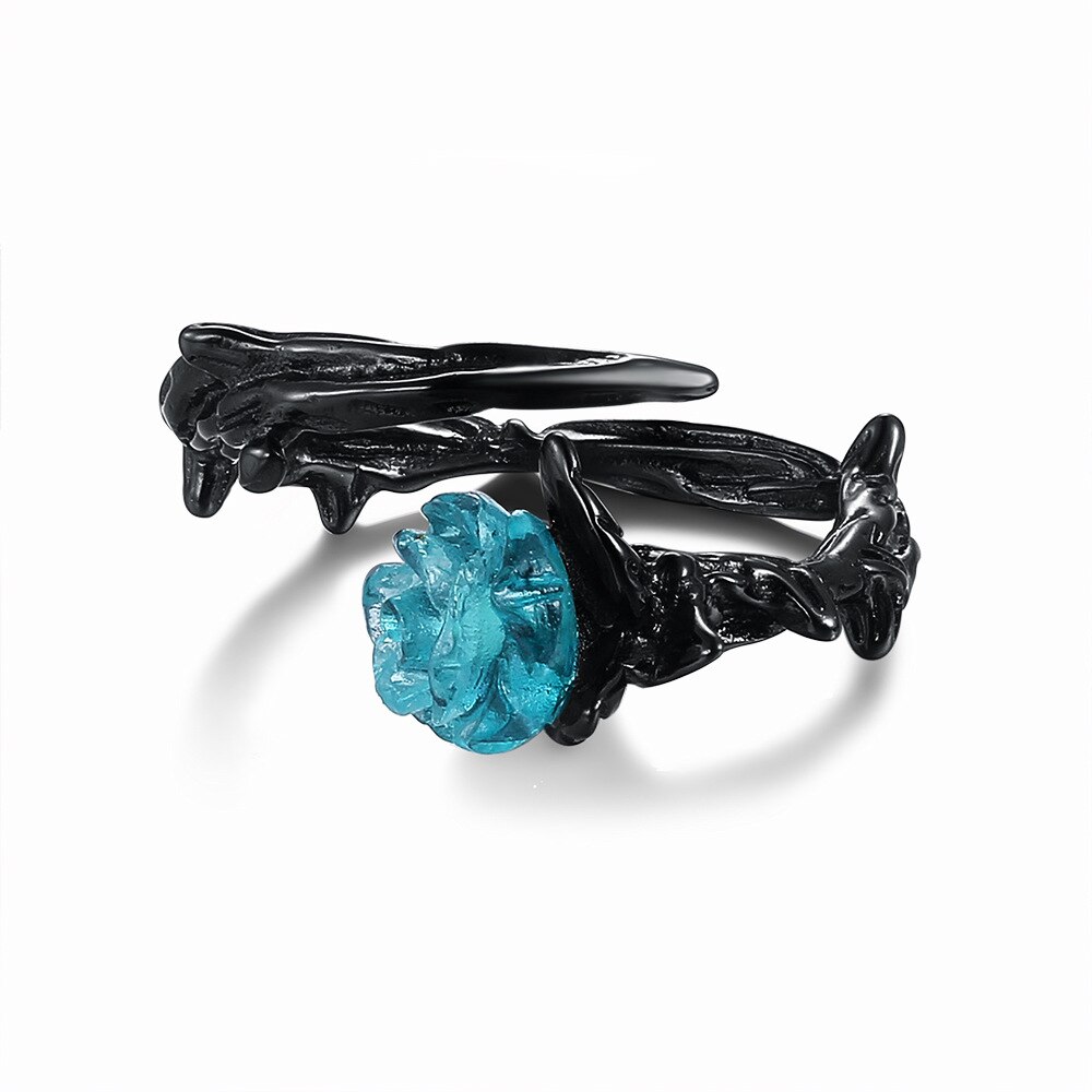 Adjustable Gothic Metal Rose Thorn Ring Adjustable Gothic Metal Rose Thorn Ring
