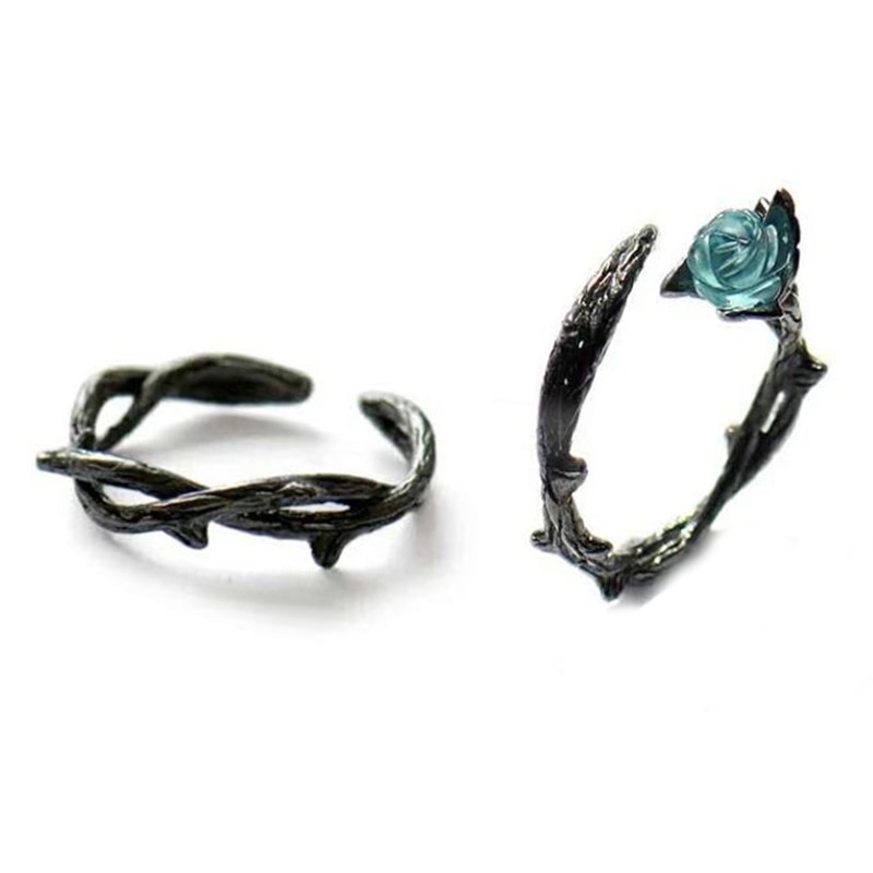 Adjustable Gothic Metal Rose Thorn Ring Adjustable Gothic Metal Rose Thorn Ring