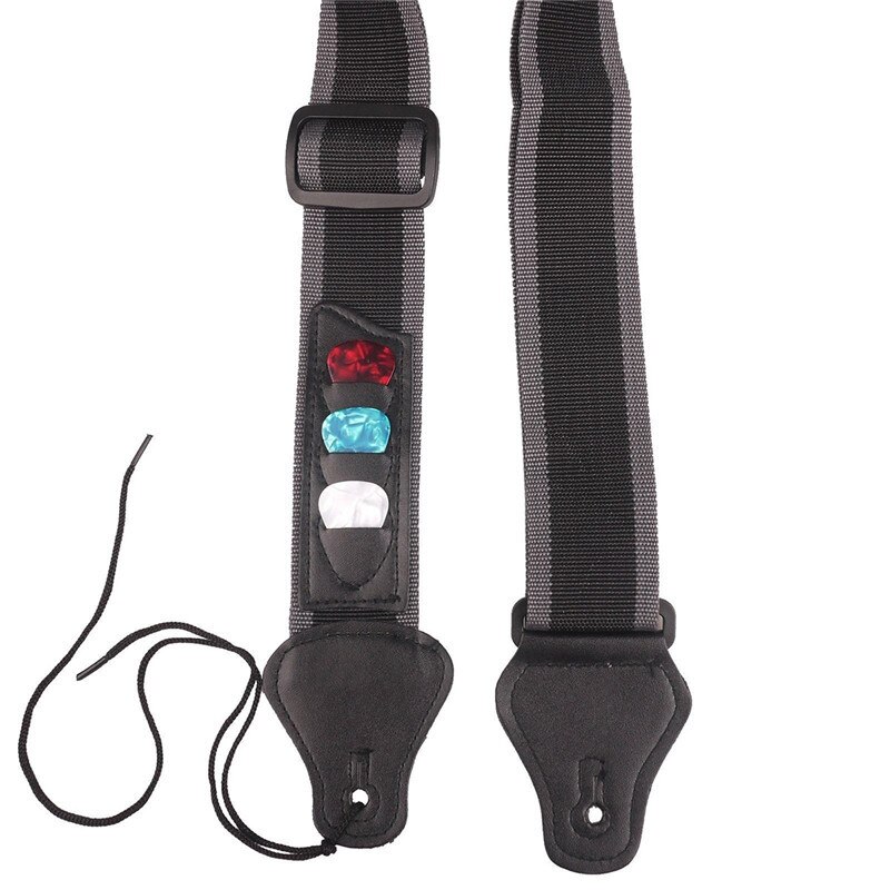 Adjustable Guitar Strap with Pick Holder Adjustable Guitar Strap with Pick Holder