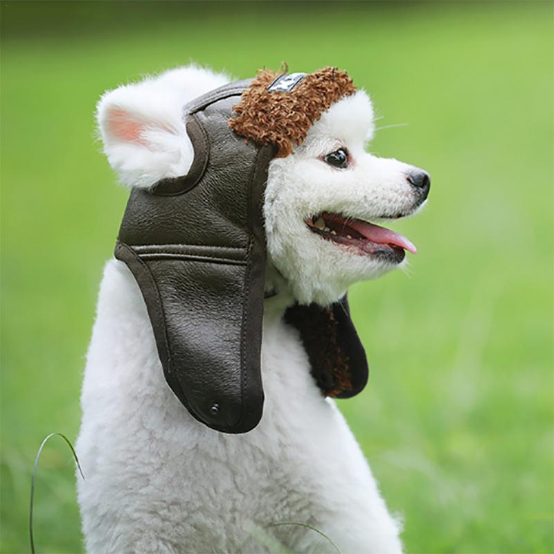Adjustable Leather Dog Aviator Hat Adjustable Leather Dog Aviator Hat