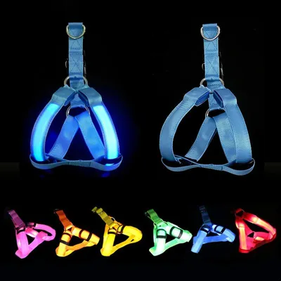Adjustable LED Dog Harness No Pull Small Medium Glowing Nylon Breast-Band Night Safety Arnes Perro Pets Dog Accessories Adjustable LED Dog Harness No Pull Small Medium Glowing Nylon Breast-Band Night Safety Arnes Perro Pets Dog Accessories