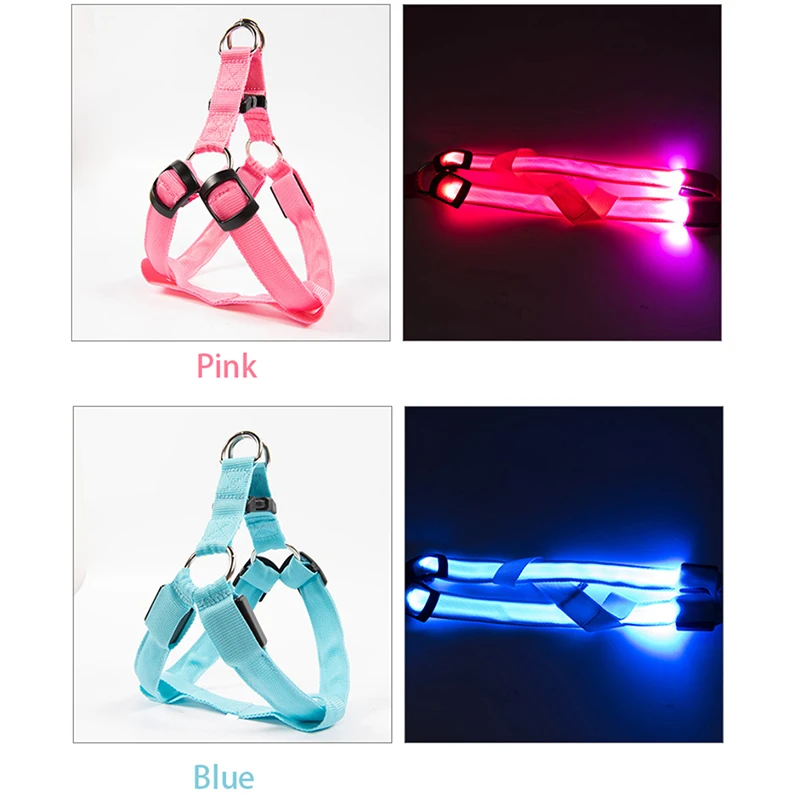 Adjustable LED Dog Harness No Pull Small Medium Glowing Nylon Breast-Band Night Safety Arnes Perro Pets Dog Accessories Adjustable LED Dog Harness No Pull Small Medium Glowing Nylon Breast-Band Night Safety Arnes Perro Pets Dog Accessories