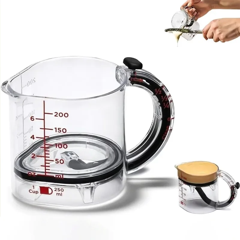 Adjustable Measuring Cup Multi-Functional Measuring Cup with Scraper-Style Seal Base Measurings Cube Cups for Cooking