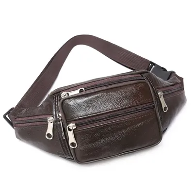 Adjustable Men's Leather Belt Bag