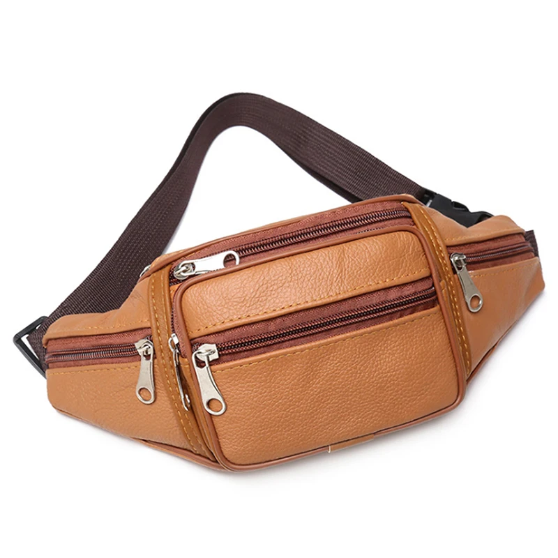 Adjustable Men's Leather Belt Bag