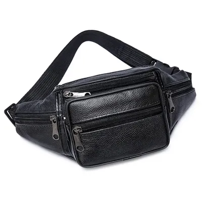 Adjustable Men's Leather Belt Bag