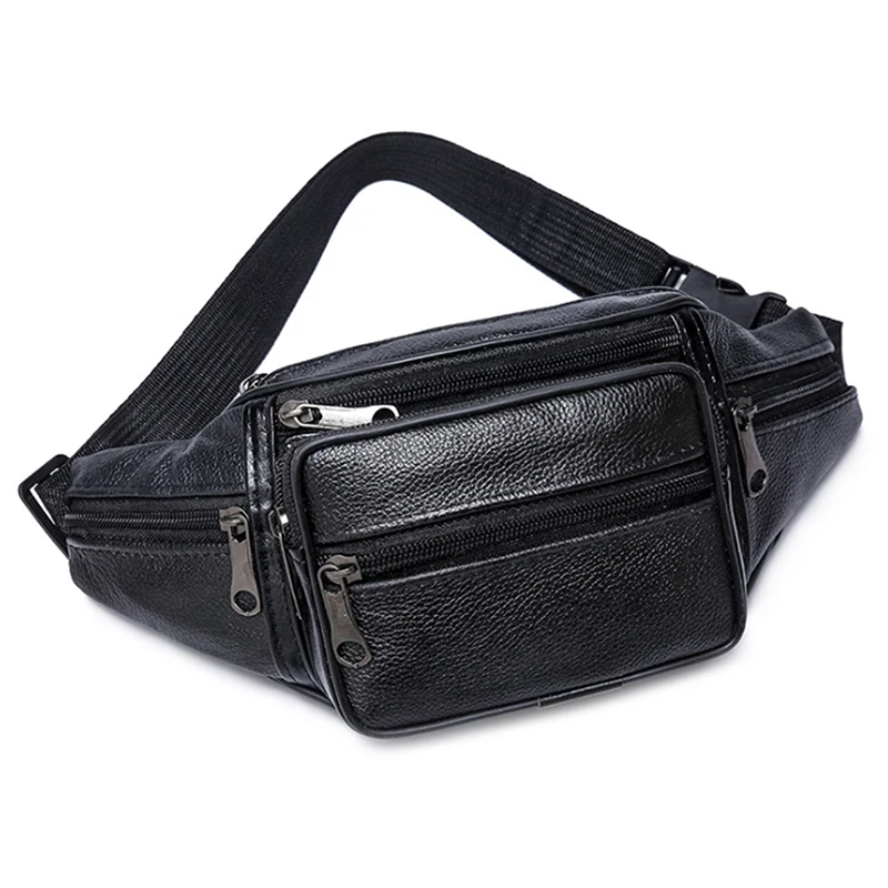 Adjustable Men's Leather Belt Bag