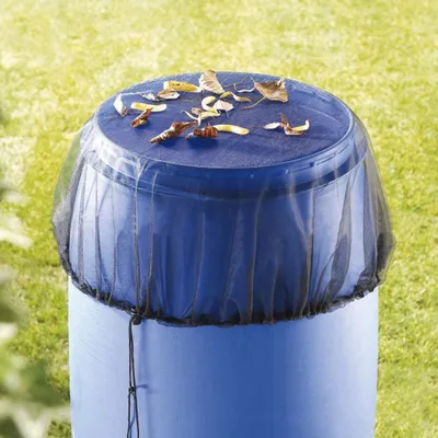 Adjustable Mesh Rain Barrel Cover Adjustable Mesh Rain Barrel Cover