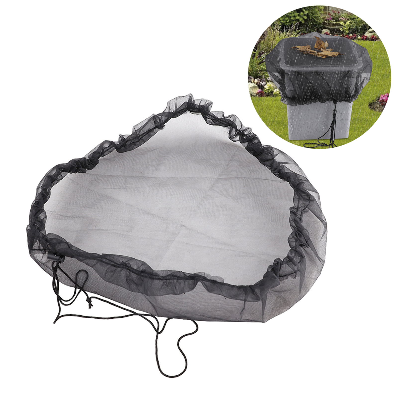 Adjustable Mesh Rain Barrel Cover Adjustable Mesh Rain Barrel Cover