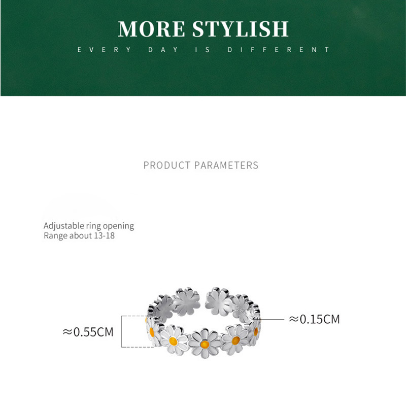Adjustable Metal Daisy Band Ring Adjustable Metal Daisy Band Ring