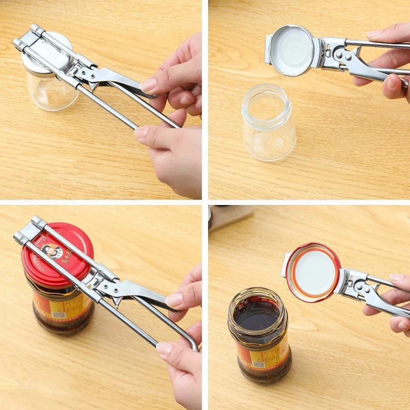 Adjustable Multi-Function Bottle Opener Stainless Steel Lids Off Jar Opener Labor-Saving Screw Can Opener For Kitchen