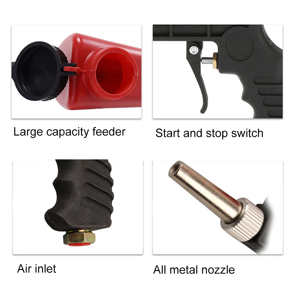 Adjustable Sandblasting Gun 90 Psi Portable Sand Blaster Paint Spray Machine Gravity Pneumatic Small Handheld Blasting Adjustable Sandblasting Gun 90 Psi Portable Sand Blaster Paint Spray Machine Gravity Pneumatic Small Handheld Blasting