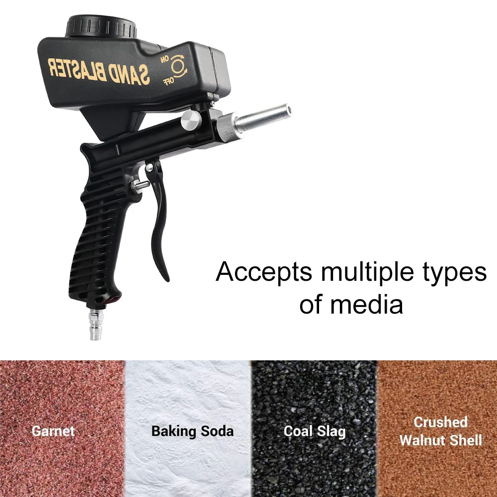 Adjustable Sandblasting Gun 90 Psi Portable Sand Blaster Paint Spray Machine Gravity Pneumatic Small Handheld Blasting Adjustable Sandblasting Gun 90 Psi Portable Sand Blaster Paint Spray Machine Gravity Pneumatic Small Handheld Blasting