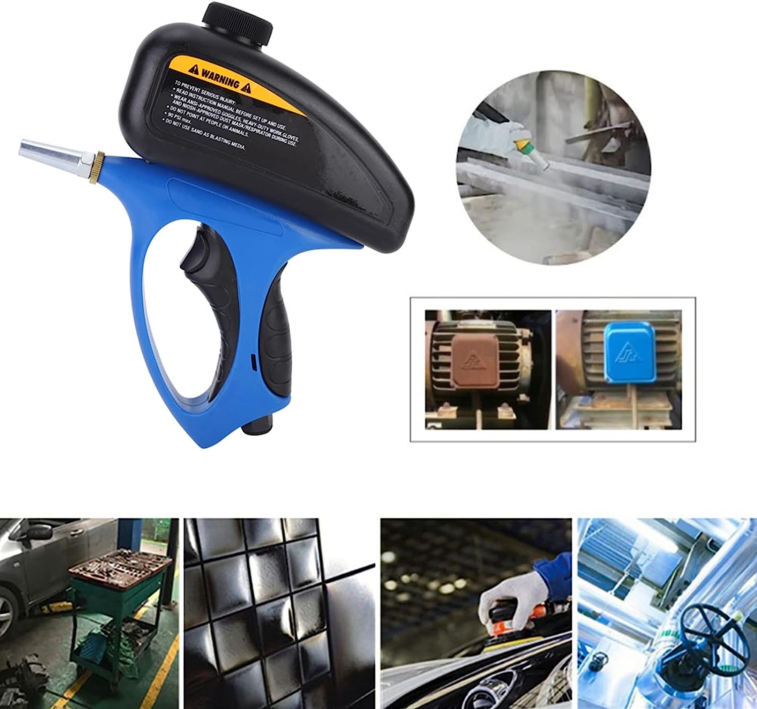 Adjustable Sandblasting Gun 90psi Portable Sand Blaster Sand Blasting Machine Gravity Small Handheld Pneumatic Blasting