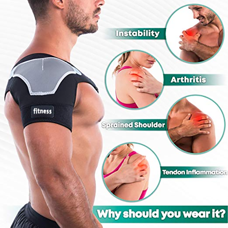 Adjustable Shoulder Support Brace pad Belt Band Strap Wrap Neoprene Shoulder Compression Sleeves Back Brace Guard