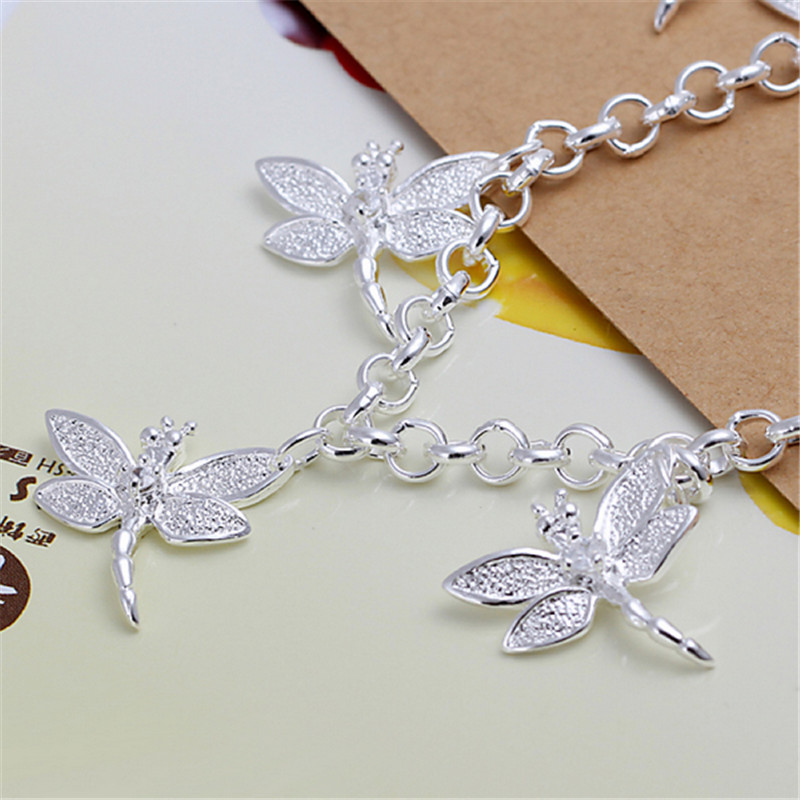 Adjustable Silver Dragonfly Bracelet
