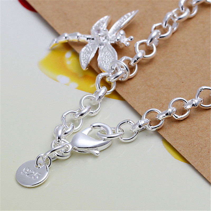 Adjustable Silver Dragonfly Bracelet