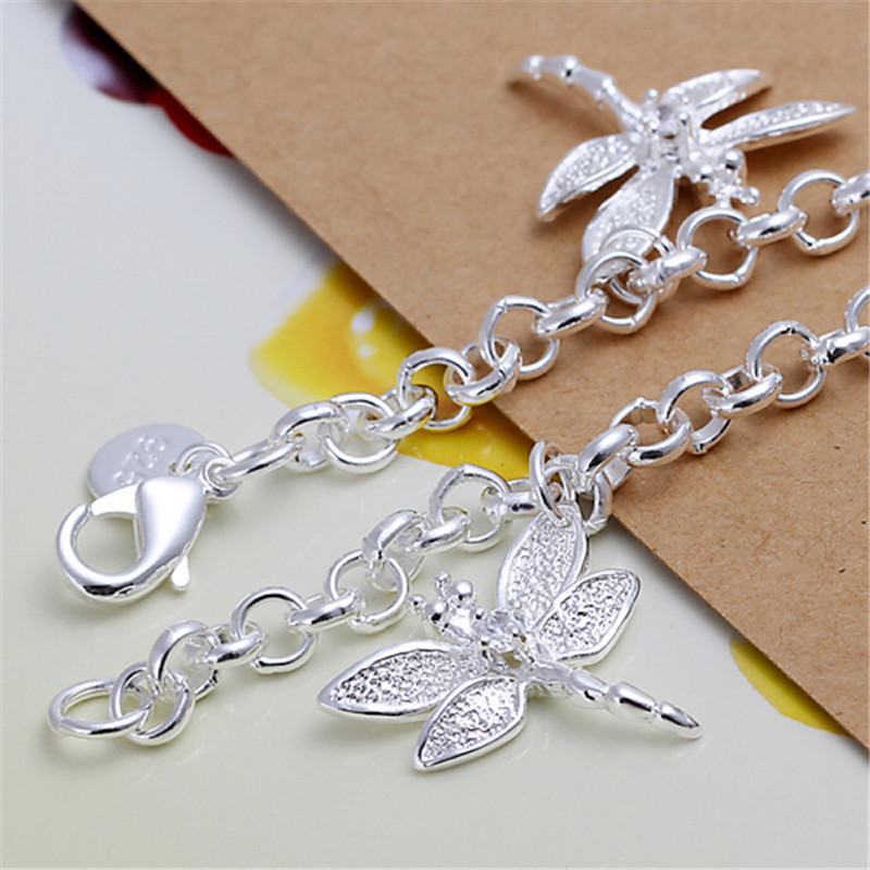 Adjustable Silver Dragonfly Bracelet