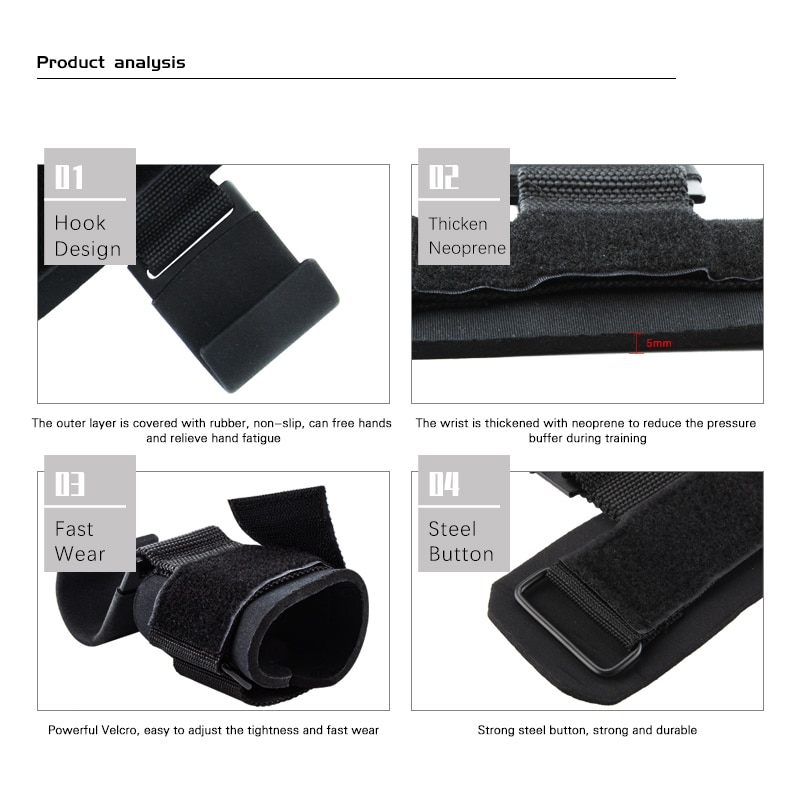 Adjustable Strap Weight Lifting Hook Grips (2 pcs) Adjustable Strap Weight Lifting Hook Grips (2 pcs)